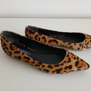 RALPH LAUREN LEOPARD HAIRCALF Ballet FLats